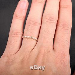 Art Deco Antique Style. 32ct Diamond Milgrain 14K White Gold Wedding Band Ring