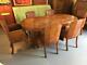 Art Deco Burr & Figured Walnut Dining Table And Chairs C 1930