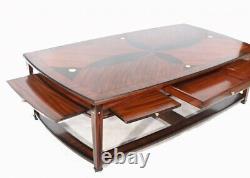 Art Deco Coffee Table Geometric Inlay