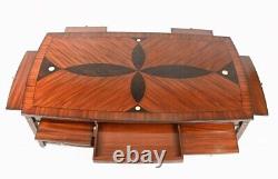 Art Deco Coffee Table Geometric Inlay