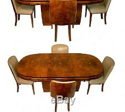 Art Deco Dining Table + Cloud Style Chairs, Bauhaus /'junior Epstein' / Heals