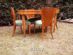 Art Deco Model H-214 Dining Set by Jindrich Halabala table and 4 chairs 1950's
