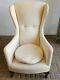 Art Deco Pinched Waist Style Wing Back Armchair For Reupholstery