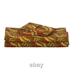 Art Deco Retro Style Red Gold 1920S 100% Cotton Sateen Sheet Set by Spoonflower