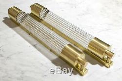 Art Deco Skycraper Style Wall Light Sconce Lamp. Brass And Glass