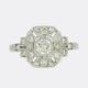 Art Deco Style 0.75 Carat Diamond Cluster Ring Platinum