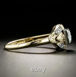 Art Deco Style 1.85Ct Round Lab Created Diamond Engagement Wedding Silver Ring