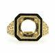 Art Deco Style 10k Yellow Gold Semi Mount Ring Setting Rd 8.7x 8.7 X 5.6