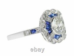 Art Deco Style 2.10 CT Simulated Diamond Victorian Engagement Ring In 925 Silver