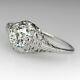 Art Deco Style 2.18 Ct Simulated Diamond Filigree Engagement Ring In 925 Silver