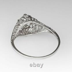 Art Deco Style 2.18 CT Simulated Diamond Filigree Engagement Ring In 925 Silver