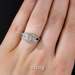 Art Deco Style 2.3CT Lab Created Diamond Wedding 14K White Gold Filled Gift Ring