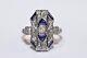 Art Deco Style 2.5ct Round Lab Created Diamond Engagement White Gold Filled Ring