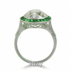Art Deco Style 2.7Ct Round Lab Created Diamond Engagement White Gold Filled Ring