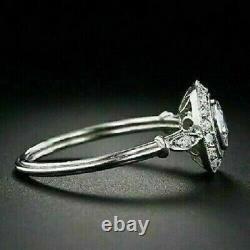 Art Deco Style 2 CT Simulated Diamond Halo Women's Engagement Ring In 925 Silver