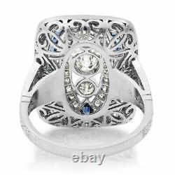 Art Deco Style 2 CT Simulated Diamond Three-Stone Engagement Ring In 925 Silver