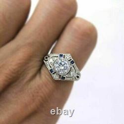 Art Deco Style 2CT Simulated Diamond milgrain Engagement Gift Ring In 925 Silver