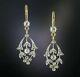 Art Deco Style 2ct Real Moissanite Drop-dangle Earrings 14k Two Tone Gold Plated