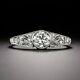 Art Deco Style Bezel Set Lab Created Diamond Milgrain Engraving Ring 925 Silver