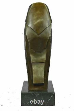 Art Deco Style Bronze Hawk Eagle Falcon Crow Bird Bookend Sculpture 15 x 6.5