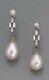 Art Deco Style Cultured Pearl 925 Sterling Silver Dangle Earrings Cz Jewelry