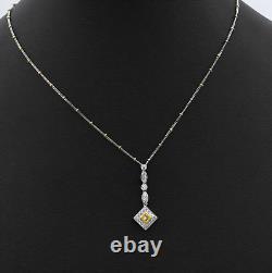 Art Deco Style Diamond Necklace 18K White Gold 0.51 CTW