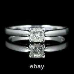 Art Deco Style Diamond Solitaire Ring 0.48ct Princess Cut Diamond