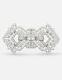 Art Deco Style Double Clip Brooch Pin 925 Sterling Silver White Cz Jewelry