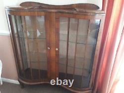 Art Deco Style Glass Display / Drinks Cabinet