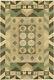 Art Deco Style Green, Yellow And Brown Handmade Wool Carpet Bb5190