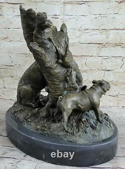Art Deco Style Handcrafted Detailed European Made Dogs Bronze Sculpture Figurine