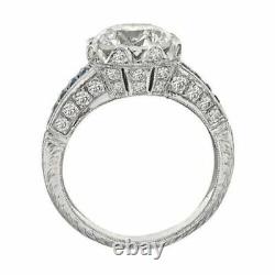 Art Deco Style Lab Created Diamond Engagement 14Ct White Gold Filled Gift Ring