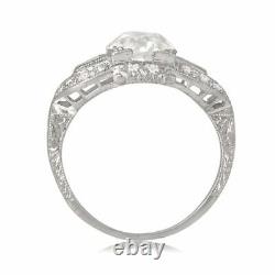 Art Deco Style Lab Created Diamond Lienz Engagement 14Ct White Gold Filled Ring