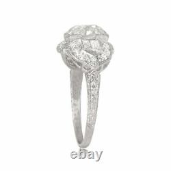 Art Deco Style Lab Created Diamond Lienz Engagement 14Ct White Gold Filled Ring