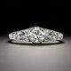 Art Deco Style Lab-created Diamond Milgrain Wedding 14k White Gold Filled Ring