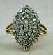Art Deco Style Lab Created Diamond Women's Wedding 14ct Yellow Gold Filled Ring