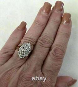 Art Deco Style Lab Created Diamond Women's Wedding 14Ct Yellow Gold Filled Ring
