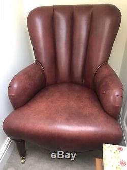 Art Deco Style Leather Armchair Small Oxblood Leather Armchair Occasional Chair