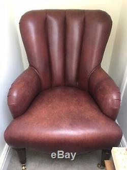 Art Deco Style Leather Armchair Small Oxblood Leather Armchair Occasional Chair