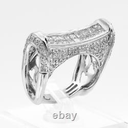 Art Deco Style Natural Diamond Ring Band 1.60 CTW in 18K White Gold