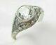 Art Deco Style Round Cut Lab Created Diamond Wedding 14ct White Gold Filled Ring
