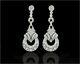 Art Deco Style Round Lab Created Diamond Wedding 14k White Gold Filled Earrings