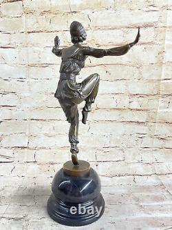 Art Deco Style Signed Pierre laurel Bronze Statue Sculpture Dancer Gypsy Decor