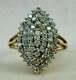 Art Deco Style Simulated Diamond Cluster Women's Engagement Ring In 925 Silver