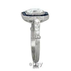 Art Deco Style Simulated Diamond Ottawa Halo Engagement Gift Ring In 925 Silver