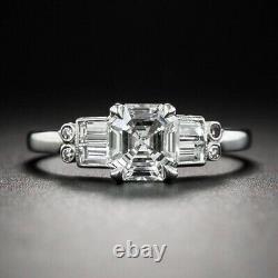 Art Deco Style Simulated Diamond vintage Inspired Engagement Ring In 925 Silver
