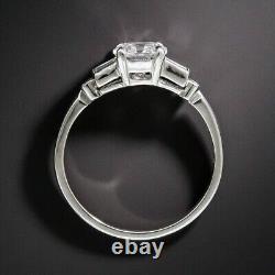 Art Deco Style Simulated Diamond vintage Inspired Engagement Ring In 925 Silver