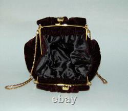 Art Deco Style Vintage Black Velvet Evening Bag