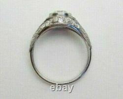 Art Deco Style White Simulated Diamond Filigree Anniversary Ring In 925 Silver