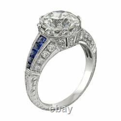 Art Deco Style White Simulated Diamond Filigree Engagement Ring In 925 Silver